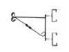 Picture of 2 Clinch-It 10" Black Hanging Basket or Shelf Brackets with 4" Stainless-Steel Clinch-It Slotted Concrete Fence Post brackets