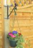 Picture of 2 Clinch-It 10" Black Hanging Basket or Shelf Brackets with 4" Stainless-Steel Clinch-It Slotted Concrete Fence Post brackets