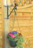 Picture of 2 Clinch-It 10" Black Hanging Basket or Shelf Brackets with Stainless-Steel Clinch-It Concrete Fence Post brackets
