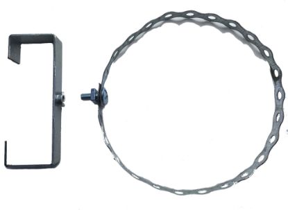 Picture of 2 beautiful Clinch-It 7" Stainless-Steel Potholders with 4" Stainless-Steel Slotted Concrete Fence-Post Brackets & fixing bolts