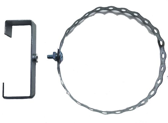 Picture of 2 beautiful Clinch-It 7" Stainless-Steel Potholders with 4" Stainless-Steel Slotted Concrete Fence-Post Brackets & fixing bolts