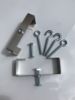 Picture of 2 Stainless-Steel Clinch-It brackets for 4" (102mm) Slotted Concrete Fence Posts with Screw, Hook and Eye Bolts